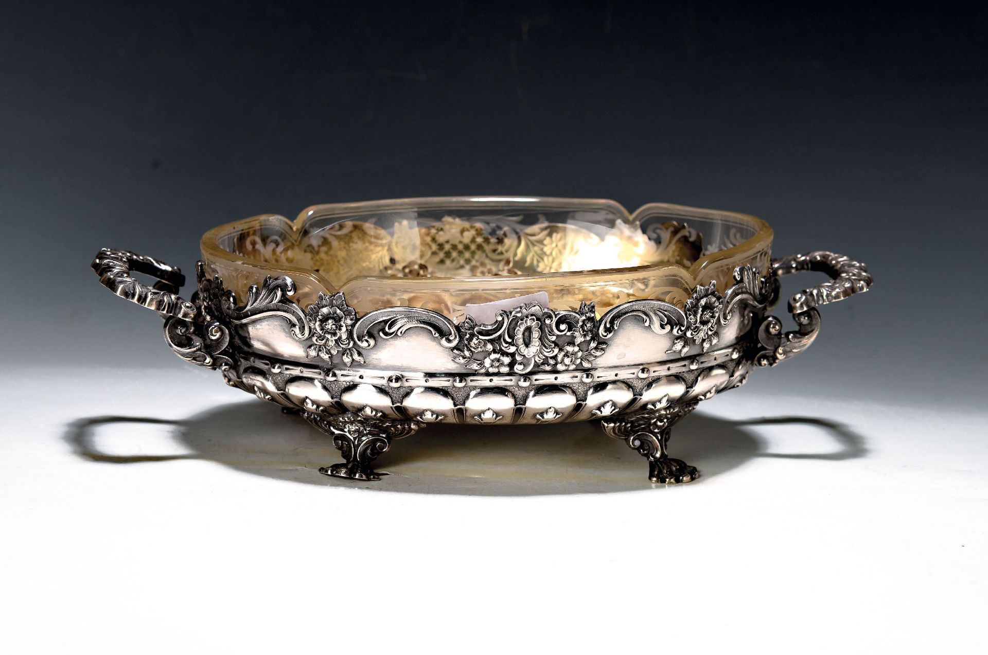 Jardiniere mit Glaseinsatz, Vincent Carl Dub (1852-1924),