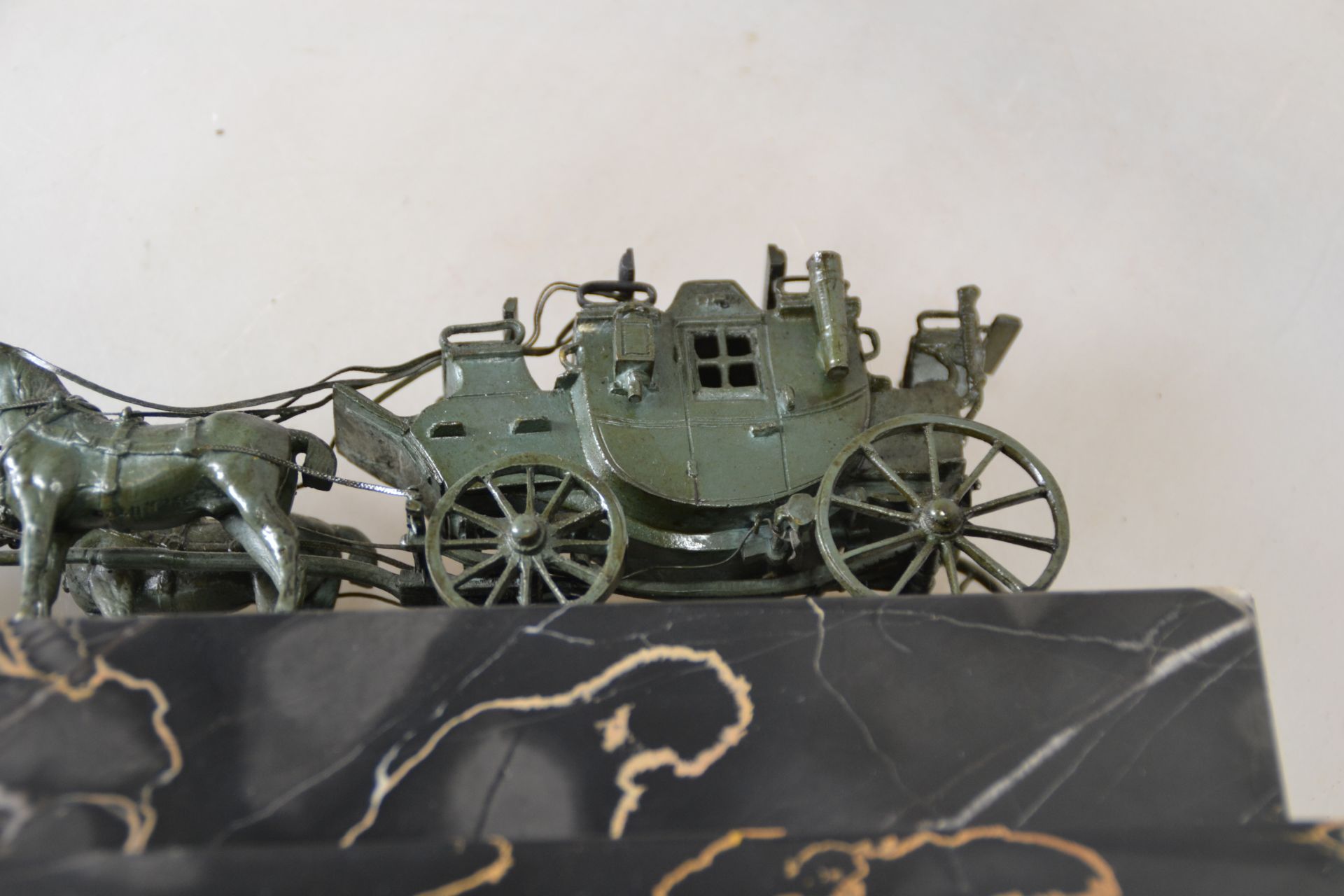 Vierspänner/Kutsche, Wiener Bronze, wohl Bergmann, - Bild 7 aus 8