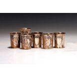 6 Schnapsbecher, deutsch, Anfang 20.Jh., 800er, je mit