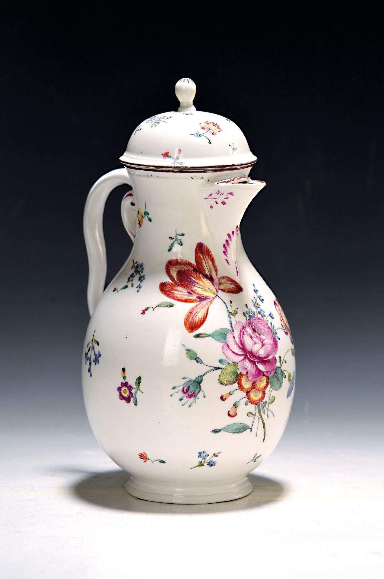 Kleine Kaffeekanne, Frankenthal, um 1765, Porzellan,