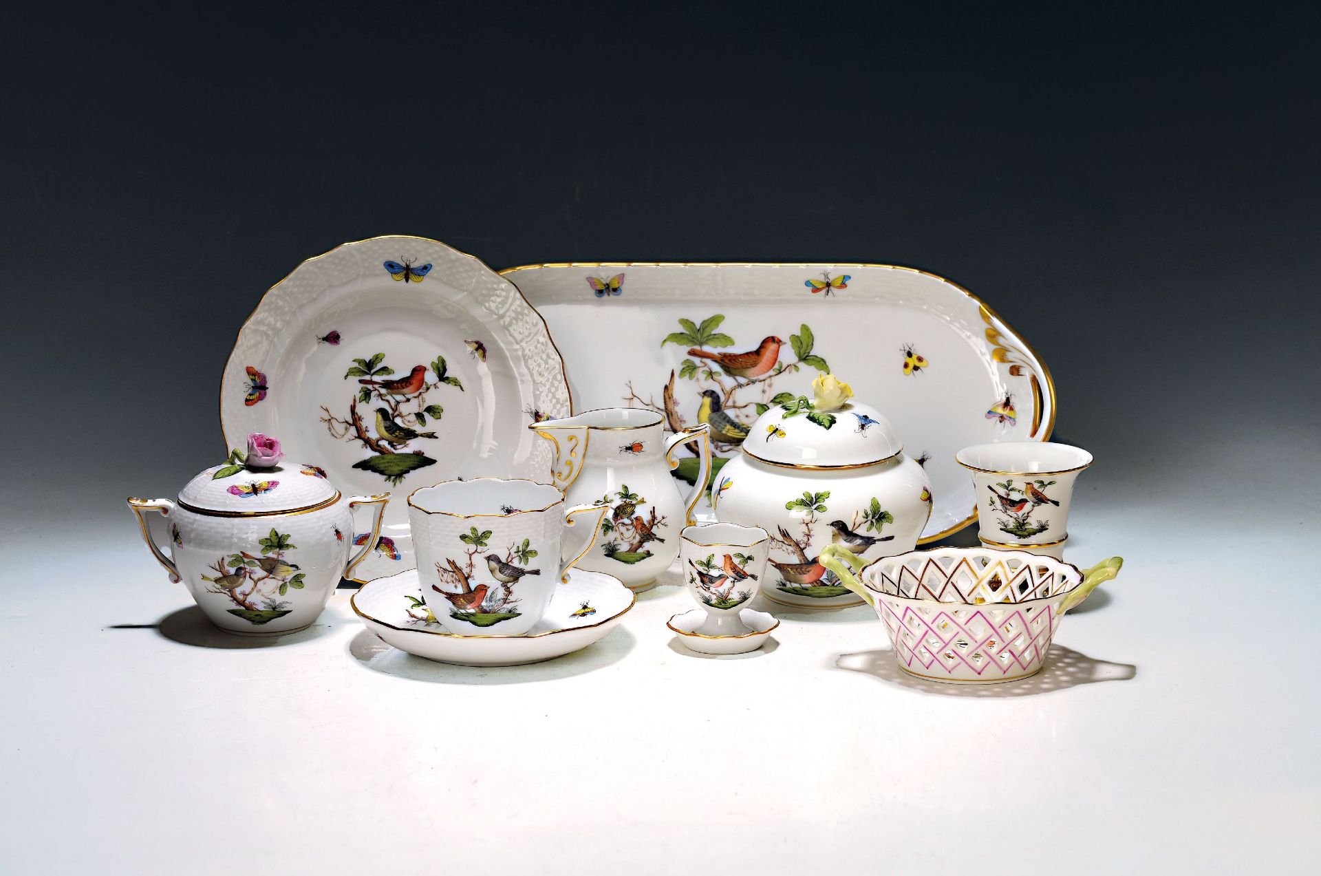 Kaffeeservice, Herend Ungarn, 20. Jh., Dekor Rothschild, 7