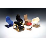 5 Vitra-Miniaturmodelle von Design-Stühlen, Vitra Design