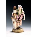 Porzellanfigur, Meissen, um 1880/90, Gärtnerin mit