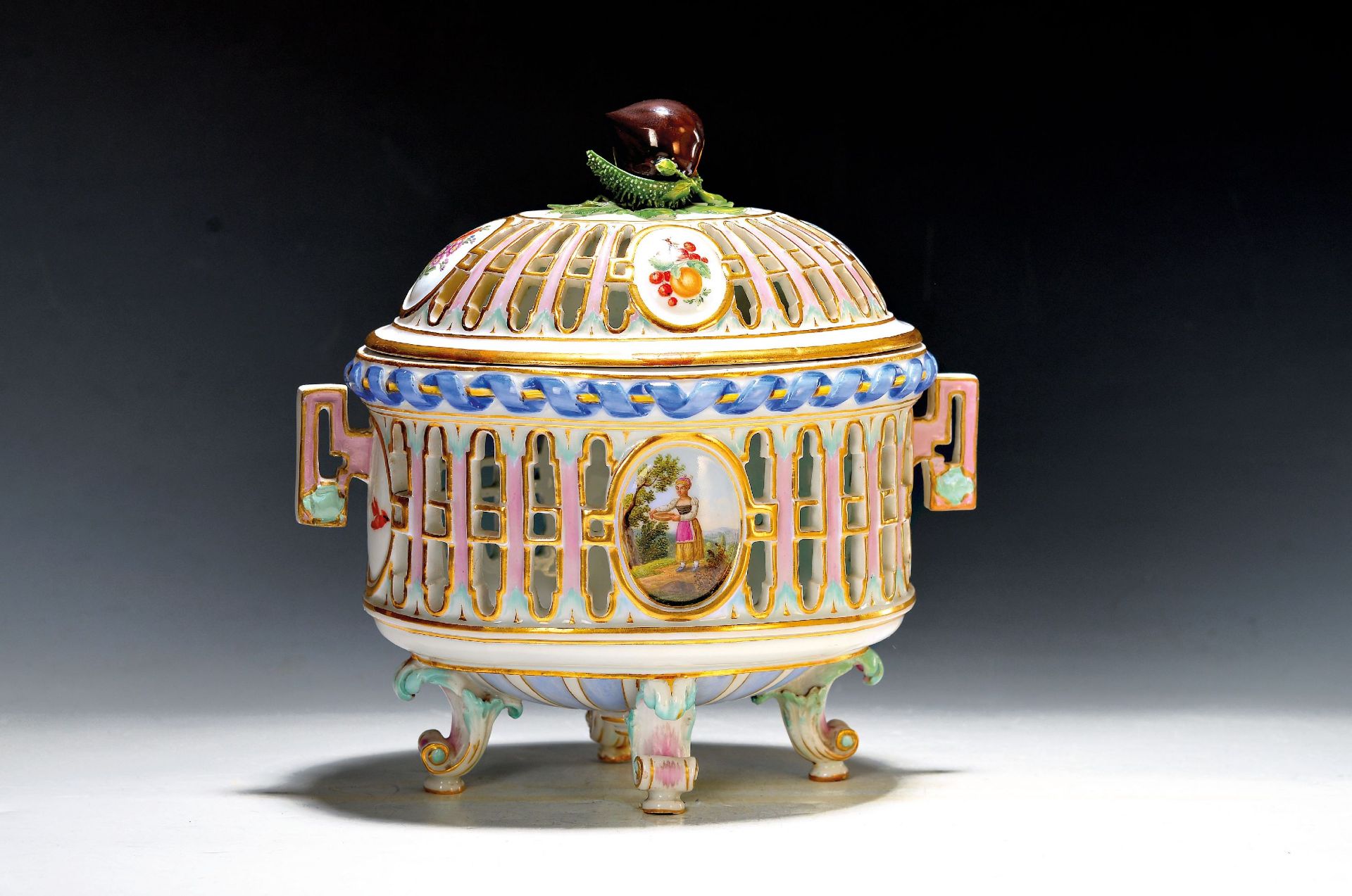 Deckelgefäß/Duftgefäß, Meissen, um 1800, Porzellan,