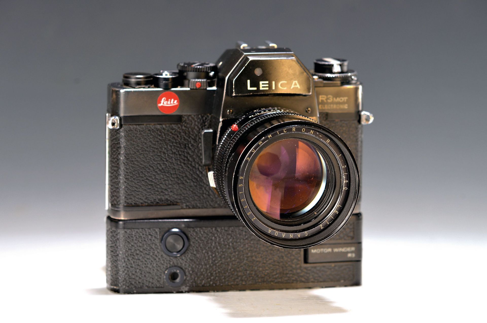 Leica R3 Mot, Bj. 1979, mit Summicron-R 90mm 1:2, Nr.