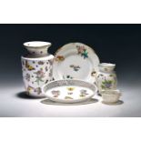 5 Teile Viktoria, Herend, 20. Jh., 2 Vasen H. ca. 15-26cm;