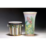 Vase und Weinkühler/Übertopf, Versace, Rosenthal, 20. Jh.,
