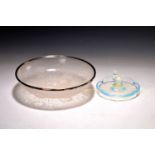 2 Teile Glas, Sabino Paris, 1930er Jahre, 1x Schale,