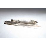 Jagdmesser, 20. Jh., Scheide Silber geprüft, Stahlklinge,