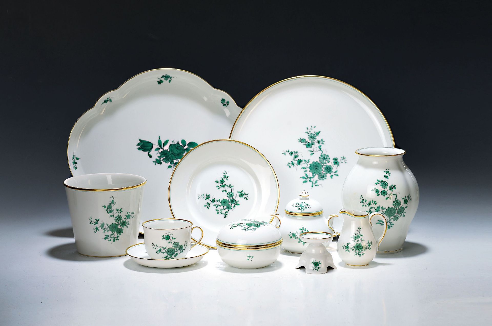 Kaffeeservice, Augarten Wien, Dekor Prinz Eugen, 6 Tassen,