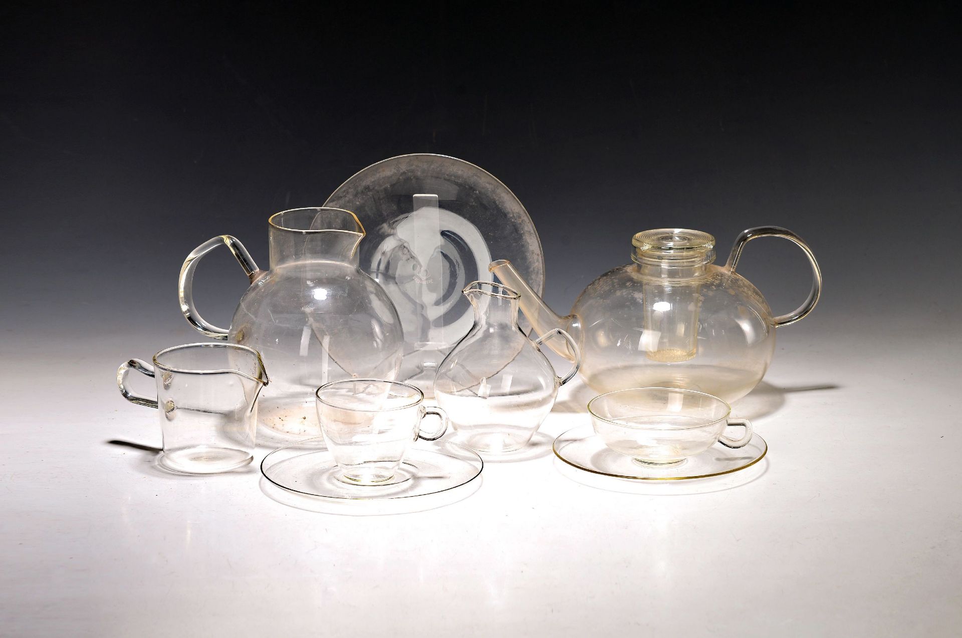 Konvolut Glasgeschirr, Entw. Wilhelm Wagenfeld (1900-1990)