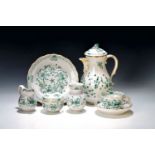Kaffeeservice für 12 Personen, indisch grün, Meissen, nach