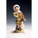 Porzellanfigur, Meissen, um 1750, kleiner Harlekin,