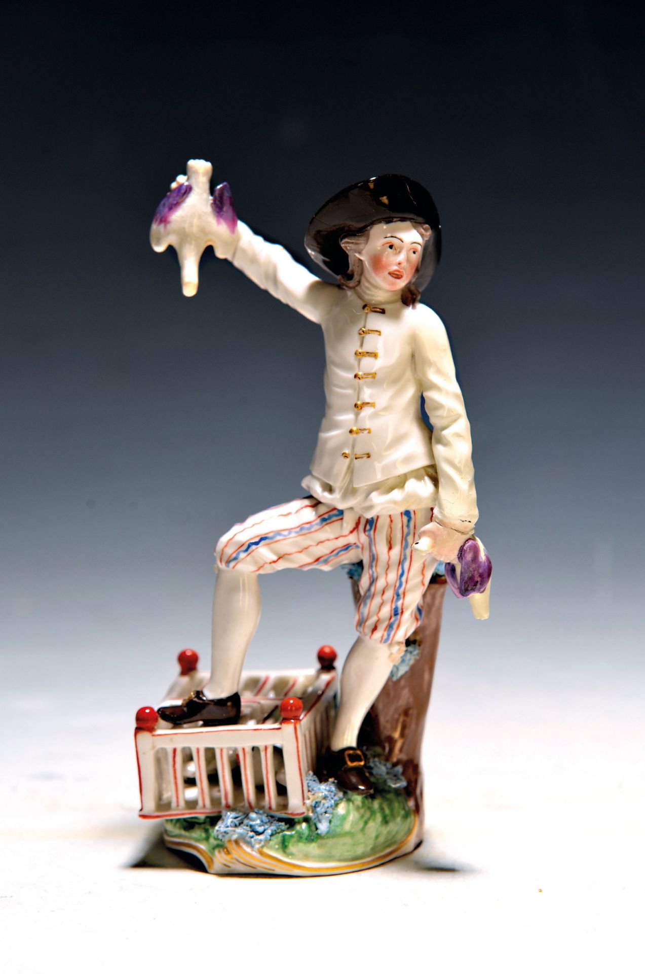 Porzellanfigur, Frankenthal, um 1770, Vogelverkäufer,
