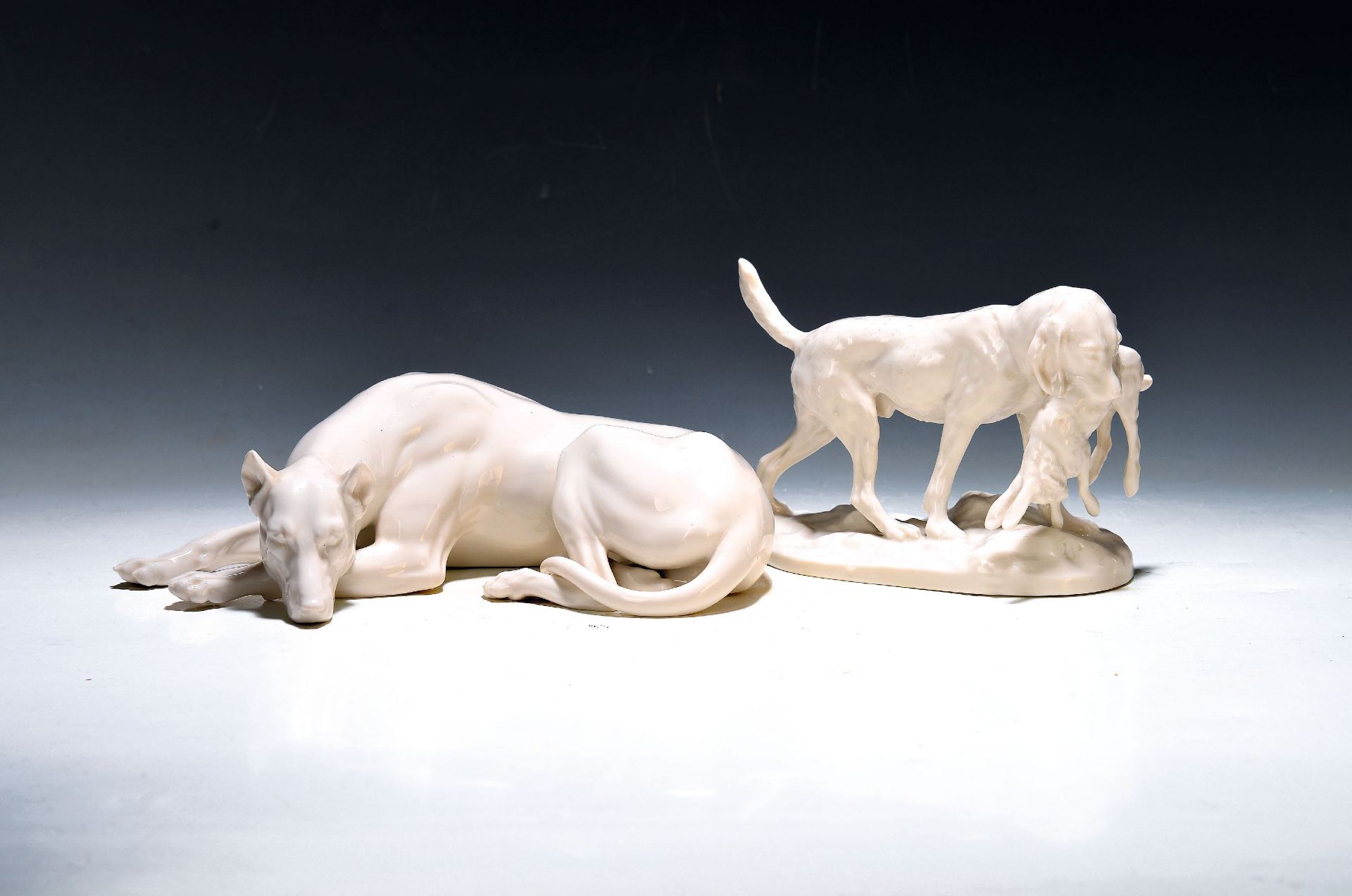 2 Porzellanfiguren, Nymphenburg, 20.Jh., Weißporzellan,