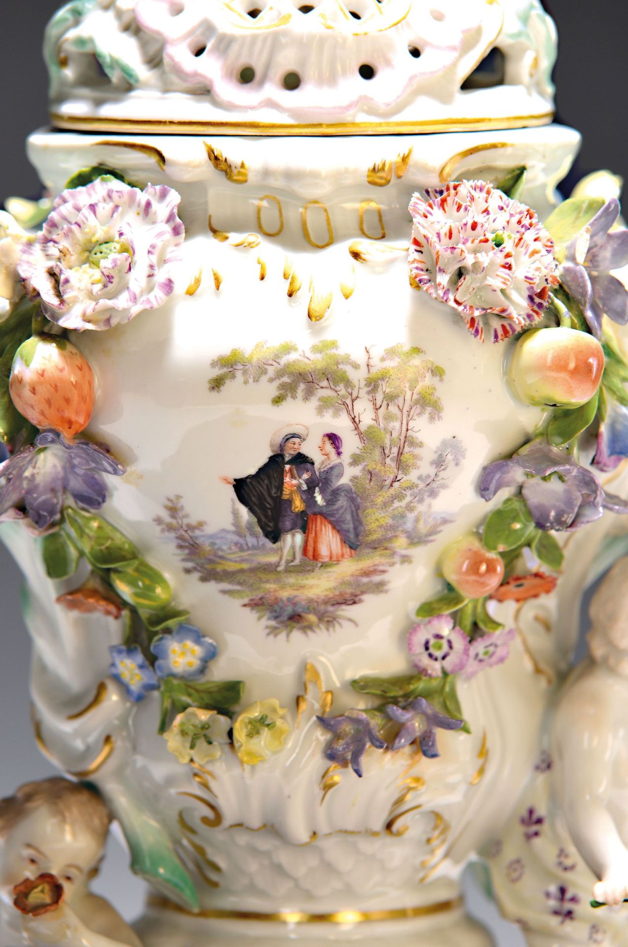 Potpourri-Vase, Meissen, um 1750, Porzellan, - Bild 3 aus 6