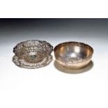 2 Silberschalen, mitteleuropäisch, um 1900, 800er bzw.
