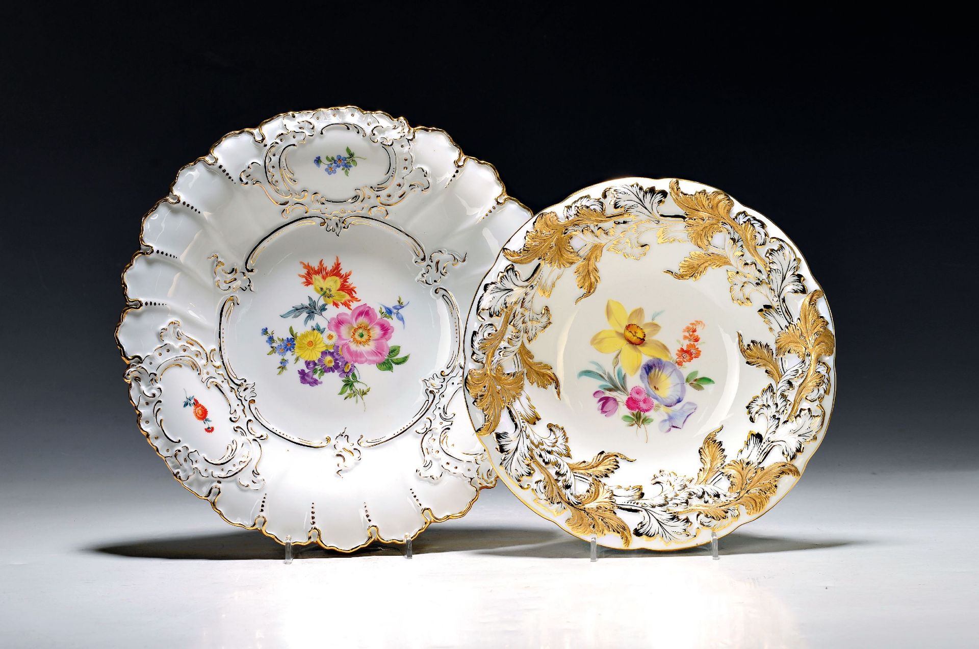 Zwei Prunkteller, Meissen, um 1880/90 bis Mitte 20. Jh.,