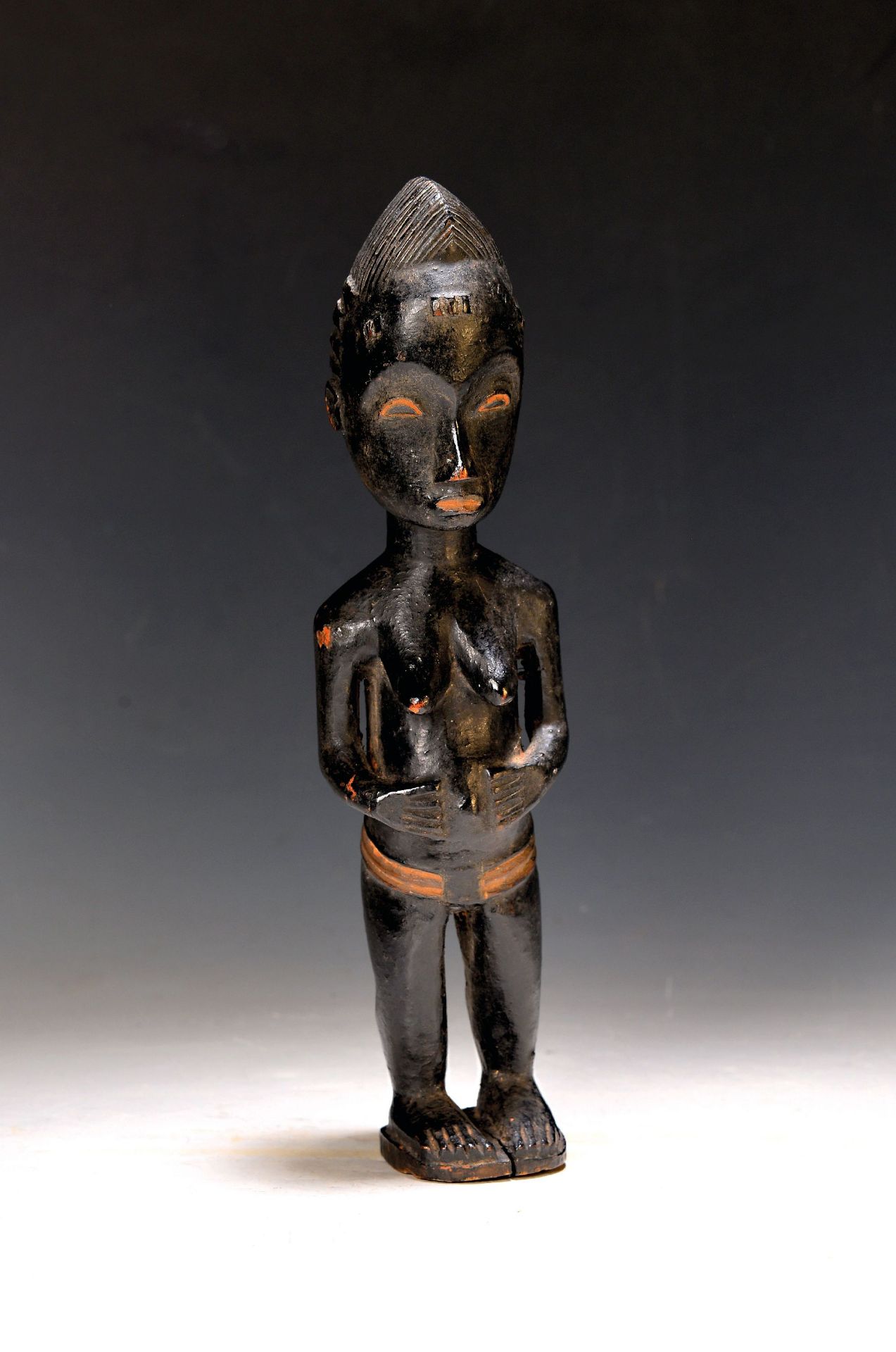 Weibliche Ahnenfigur, Baule, Elfenbeinküste, 20.Jh., Holz