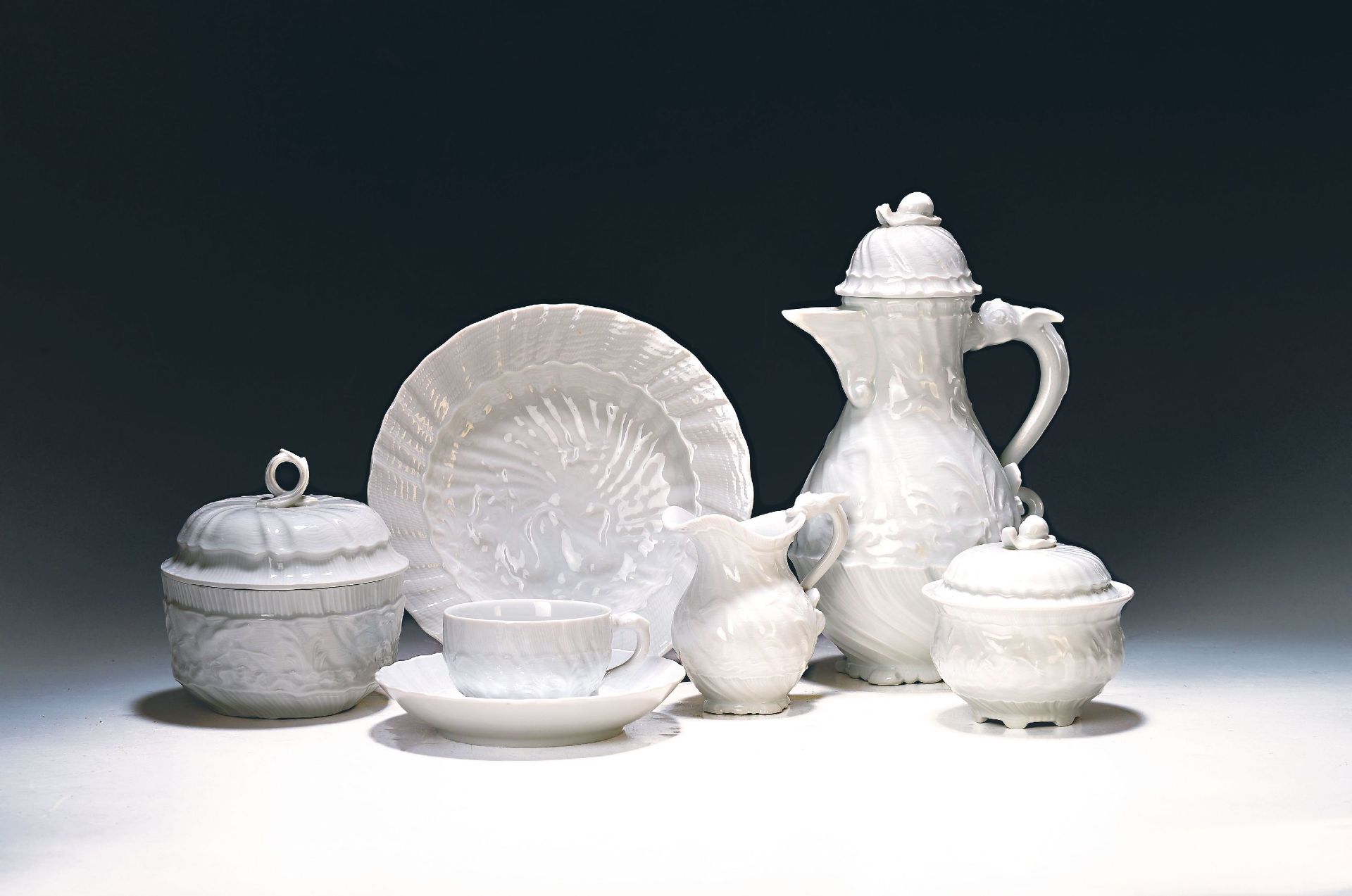 Kaffeeservice, Meissen, 20. Jh., Schwanenservice weiß, 4