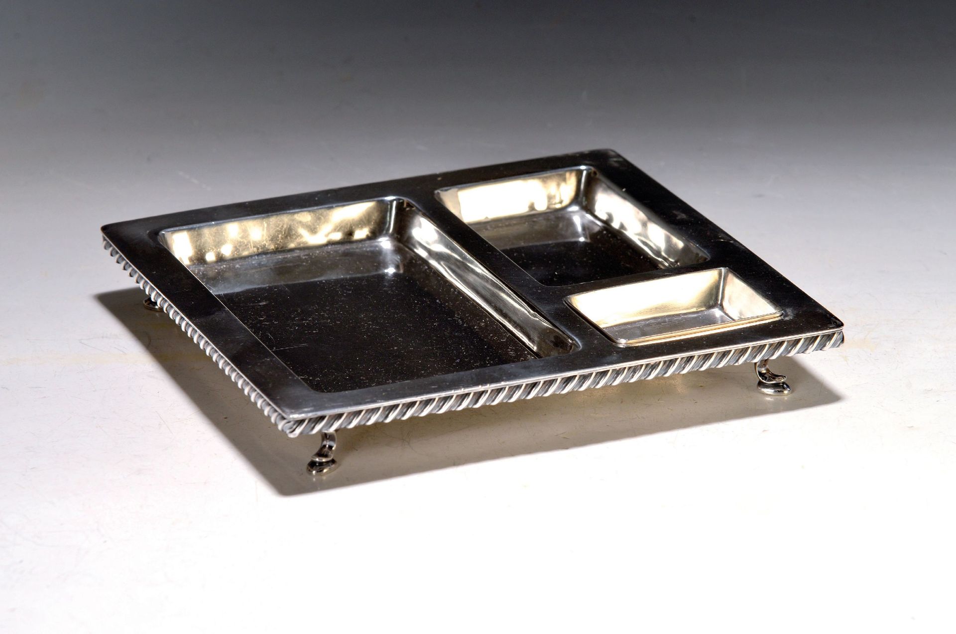 Schreibtischaufsatz/Schale, Sterlingsilber, wohl um 1900,