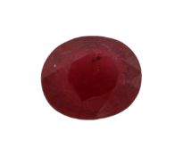 Loser Rubin, 4.01 ct, ovalfacett., ca. 10.51 x8.86 x 4.52
