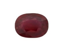 Loser Rubine, ca. 14.78 ct, ovalfacett., ca. 17.12 x 12.61