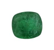 Loser Smaragd, 5.84 ct, Kissenschliff, ca. 11.63 x 10.18 x