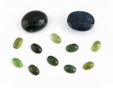 Lot 12 lose Turmaline, zus. ca. 19.29 ct, Cabochons in