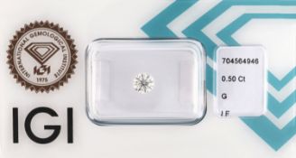 Loser Brillant, 0.50 ct feines Weiß (G)/lupenrein,