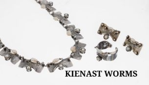 Perl-Schmuckset, 925er Silber, abstraktes Design, best.