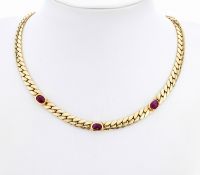14 kt Gold Rubin-Collier, GG 585/000, 3 ovale