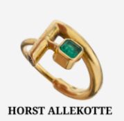18 kt Gold Smaragd-Brillant-Ring, GG 750/000,