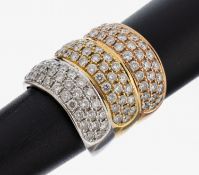 18 kt Gold Brillant-Ring, GG/WG/RG 750/000,120 Brillanten