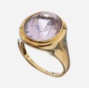9 kt Gold Morganit-Ring, GG 375/000, ovalfacett. Morganit