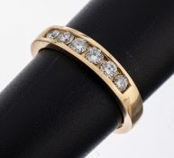 14 kt Gold Brillant-Ring, GG 585/000, 6 Brillanten zus.