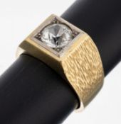 14 kt Gold Diamant-Ring, GG/WG 585/000, schwere
