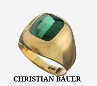 14 kt Gold CHRISTIAN BAUER Turmalin-Ring, GG 585/000,