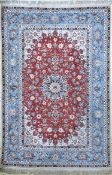 Esfahan fein, Persien, Mitte 20.Jhd, Korkwolle auf Seide,