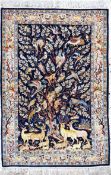 Esfahan fein, Persien, Mitte 20.Jhd., Korkwolle auf Seide,