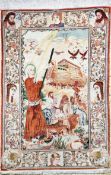Ghom Seide fein Persien, 'Arche Noah'signiert, Ende