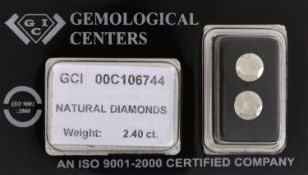 Lot 2 lose Brillanten, zus. ca. 2.40 ct