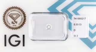 Loser Brillant, 0.33 ct hochfeines Weiß+(D)/si2,