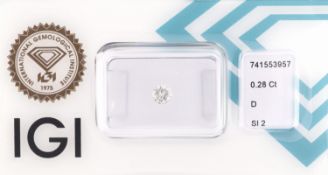 Loser Brillant, 0.28 ct hochfeines Weiß+(D)/si2,