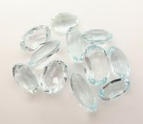 Lot 12 lose Aquamarine, zus. ca. 22.40 ct, ovalfacett. in