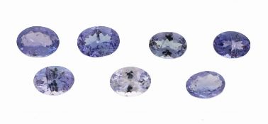 Lot 7 lose Tansanite, zus. ca. 5.90 ct, ovalfacett. in