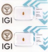 Lot 2 lose Diamant-Tropfen, 1 x 0.24 ct, 1 x 0.26 ct,