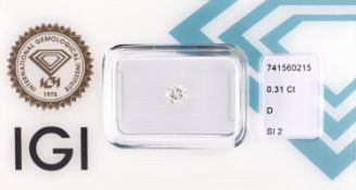 Loser Brillant, 0.31 ct hochfeines Weiß+(D)/si2,