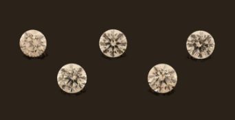 Lot 5 lose Brillanten zus. ca. 0.88 ct Weiß-