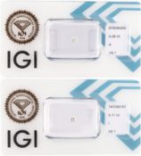 Lot 2 lose Brillanten, 1 x 0.11 ct l.get.Weiß (I)/vs1, 1 x